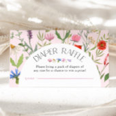 Wildflower Roze Meisje Luier Raffle Baby shower Informatiekaartje