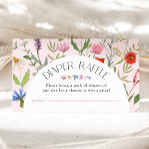 Wildflower Roze Meisje Luier Raffle Baby shower