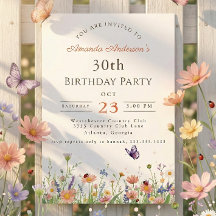 Wildflower Roze Paarse Tuin Party 30e Verjaardag