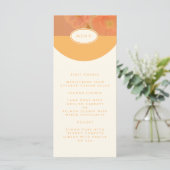 Wildflower Roze Poppy Monogram Huwelijk Menu (Staand voorkant)