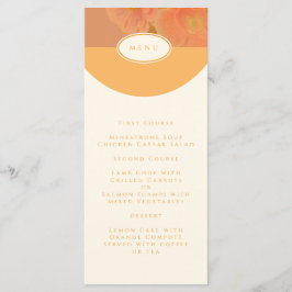  Wildflower Roze Poppy Monogram Huwelijk Menu