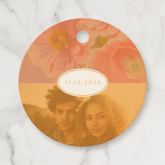  Wildflower Roze Poppy Wedding Bedankjes Labels (Voorkant)