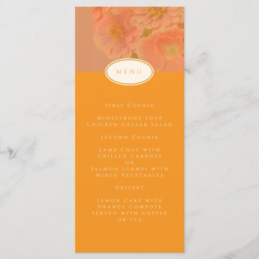  Wildflower Roze Poppy Wedding Menu (Voorkant)