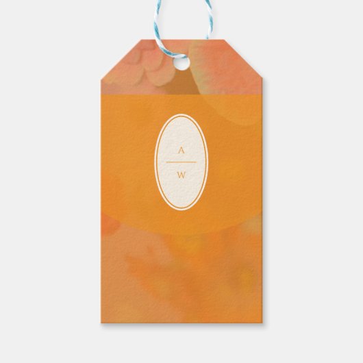  Wildflower Roze Poppy Wedding Monogram Cadeaulabel (Voorkant)