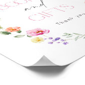 Wildflower Roze strik Boeken en geschenken Poster (Hoek)