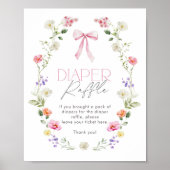 Wildflower Roze strik elegante Luier Raffle Poster (Voorkant)