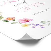 Wildflower Roze strik Kaarten en geschenken Poster (Hoek)