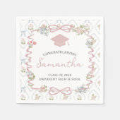 Wildflower Roze Strikdiploma Servet (Voorkant)