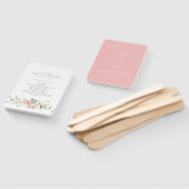 Wildflower Roze Waterverf Elegant Trouwprogramma Handwaaier (Niet-gemonteerd)