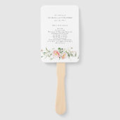 Wildflower Roze Waterverf Elegant Trouwprogramma Handwaaier (Voorkant)