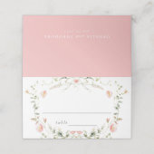 Wildflower Roze Waterverf Elegante bruiloft Plaatskaartje (Buitenkant ongevouwen)