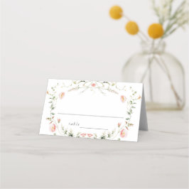 Wildflower Roze Waterverf Elegante bruiloft Plaatskaartje