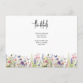 Wildflower RSVP Bruiloft QR CODE Details op achter Informatiekaartje (Achterkant)