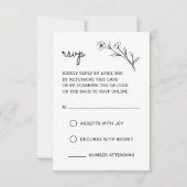 Wildflower RSVP Card met QR Code Kaartje (Voorkant)