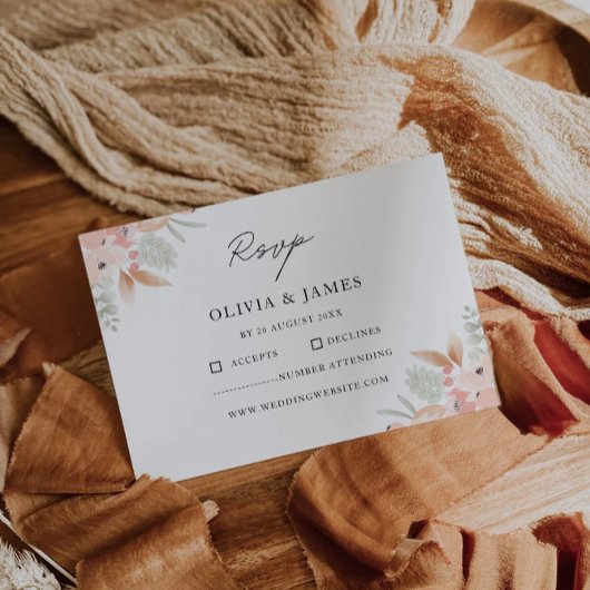 Wildflower RSVP kaart bruiloft Sjabloon