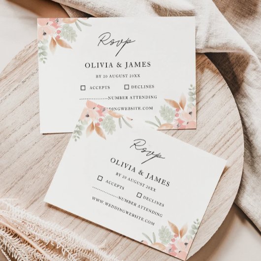 Wildflower RSVP kaart bruiloft Sjabloon