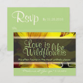 Wildflower RSVP Kaartje (Voorkant / Achterkant)