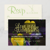 Wildflower RSVP Kaartje (Voorkant / Achterkant)