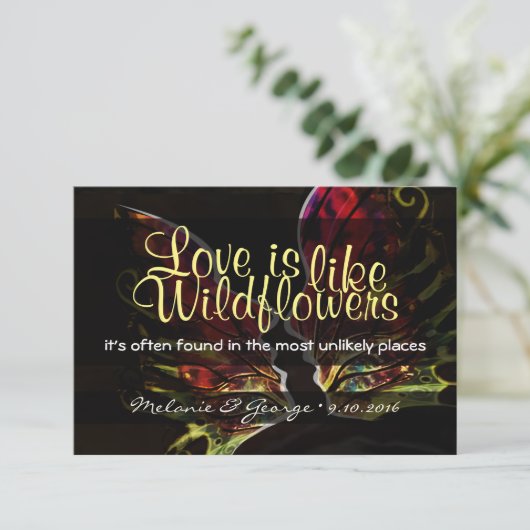 Wildflower RSVP Kaartje (Staand voorkant)