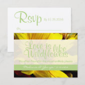 Wildflower RSVP Kaartje (Voorkant / Achterkant)