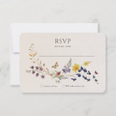 Wildflower RSVP Trouwtoevoeging Bohemian Kaart (Voorkant)
