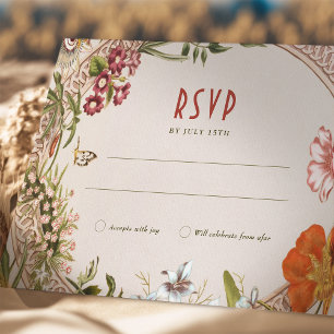 Wildflower RSVP Trouwtoevoeging  Kaart