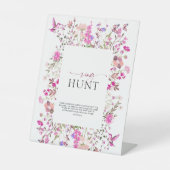 Wildflower Ruby Roos Ring Hunt Vrijgezellenfeest Reclamebord Met Voetstuk (Voorkant)