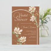 Wildflower Rust Terracotta Vrijgezellenfeest Kaart (Staand voorkant)
