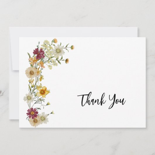 Wildflower Rustic Boho Bedankkaart (Voorkant)