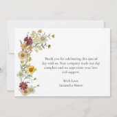 Wildflower Rustic Boho Bedankkaart (Achterkant)