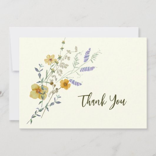 Wildflower Rustic Boho Bedankt Card (Voorkant)