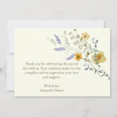 Wildflower Rustic Boho Bedankt Card (Achterkant)