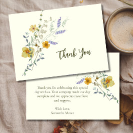 Wildflower Rustic Boho Bedankt Card