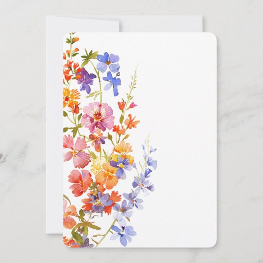 Wildflower Rustic Boho Floral Elegante bruiloft Kaart (Achterkant)