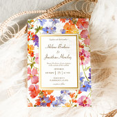 Wildflower Rustic Boho Floral Elegante bruiloft Kaart