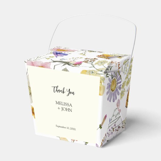 Wildflower Rustic Boho Wedding Bedankdoosjes (Voorkant Zijde)