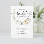 Wildflower Rustic Bruids Douche Uitnodiging Kaart (Staand voorkant)