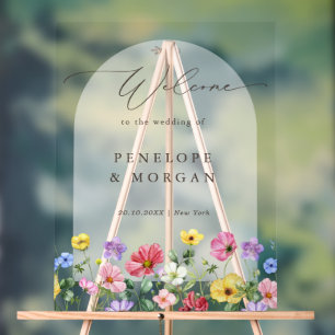 Wildflower Rustic Chic Bloemen Boho Huwelijk Welko Acryl Bord