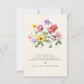 Wildflower Rustic Chic Bloemen Boho Huwelijksfoto Bedankkaart (Achterkant)
