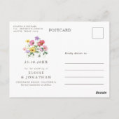 Wildflower Rustic Chic Floral Boho Bewaar de datum Briefkaart (Achterkant)