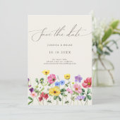 Wildflower Rustic Chic Floral Boho Bewaar de datum Save The Date (Staand voorkant)
