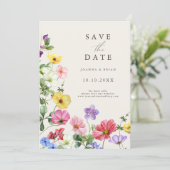 Wildflower Rustic Chic Floral Boho Bewaar de datum Save The Date (Staand voorkant)