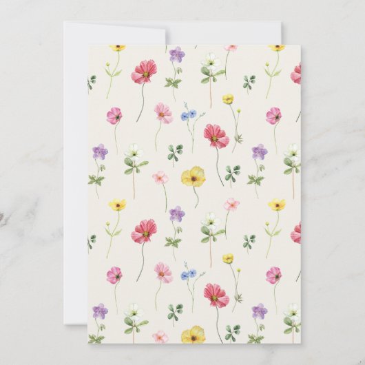 Wildflower Rustic Chic Floral Boho Bewaar de datum Save The Date (Achterkant)