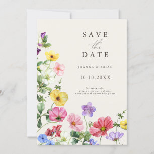 Wildflower Rustic Chic Floral Boho Bewaar de datum Save The Date