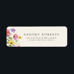 Wildflower Rustic Chic Floral Boho Country Address Etiket<br><div class="desc">Vier uw liefdesverhaal met dit elegante label voor bruidsjurken met een charmant waterverf wilde bloemenontwerp en een modern kalligrafiescript. Perfect voor een tuinbruiloft, buitenceremonie of rustieke boho-viering, dit ontwerp combineert grillige bloemelementen met tijdloze elegantie. Ideaal voor zomer- of voorjaarsbruiloften, het levendige botanische kunstwerk en de gepersonaliseerde lay-out maken het gemakkelijk...</div>