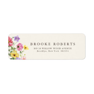Wildflower Rustic Chic Floral Boho Country Address Etiket