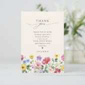 Wildflower Rustic Chic Floral Boho Vrijgezellenfee Bedankkaart (Staand voorkant)