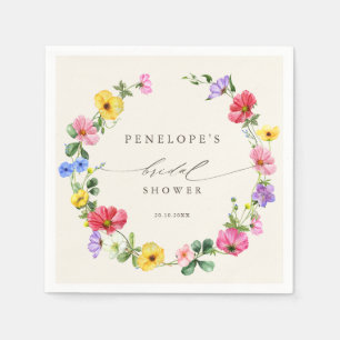 Wildflower Rustic Chic Floral boho Vrijgezellenfee Servet
