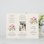 Wildflower Rustic Chic Floral Boho Wedding program (Staand voorkant)
