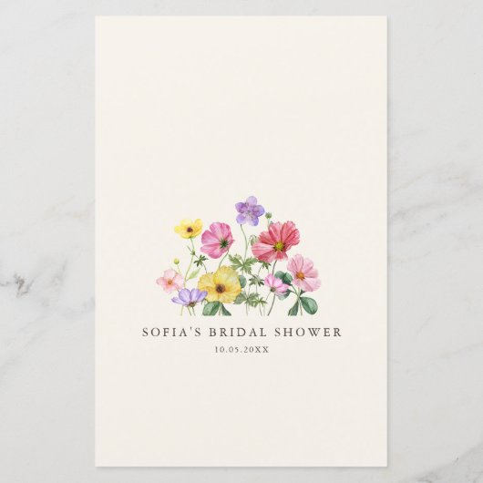 Wildflower Rustic Chic Floral Vrijgezellenfeest Bi (Achterkant)